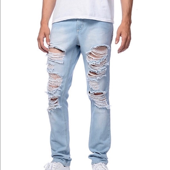 RUSTIC DIME St. Vernon Shred Taper Denim Jeans - Picture 1 of 14